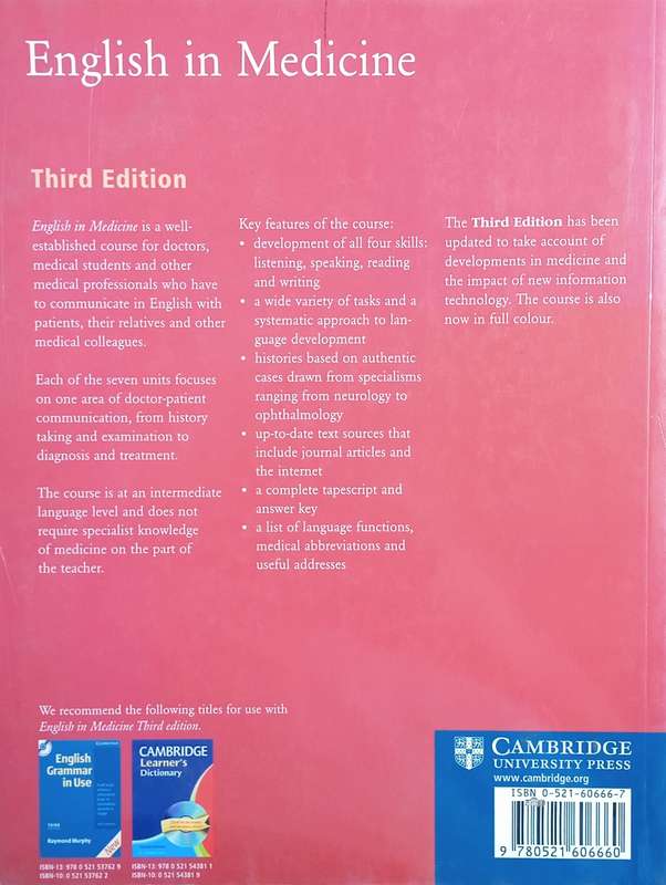 English in Medicine (Third Edition) | Eric H. Glendinning and Beverly A.S. Holmstrom