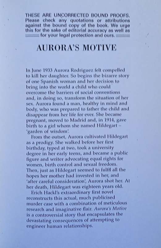 Aurora's Motive (Uncorrected Proof) | Erich Hackl