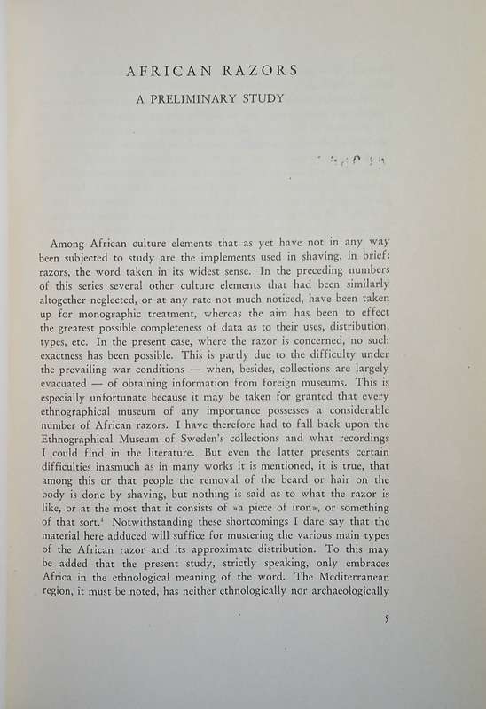 African Razors. A Preliminary Study | Gerhard Lindblom