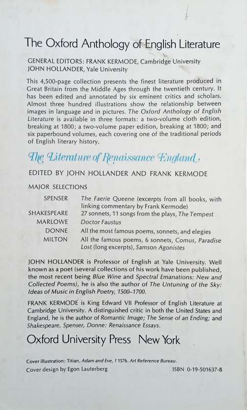 The Literature of Renaissance England | John Hollander and Frank Kermode