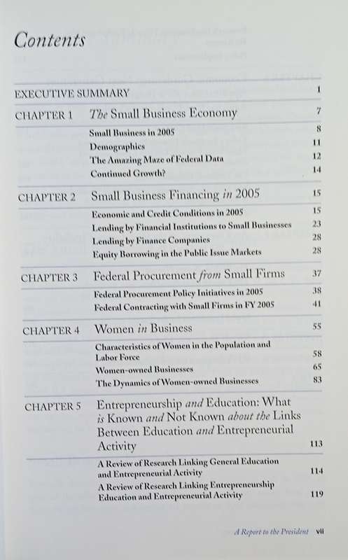 The Small Business Economy for Data Year 2005: A Report to the President