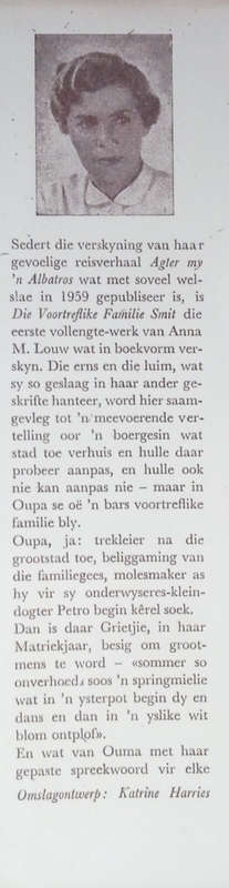 Die Voortreflike Familie Smit [Inscribed by the author] | Anna M. Louw