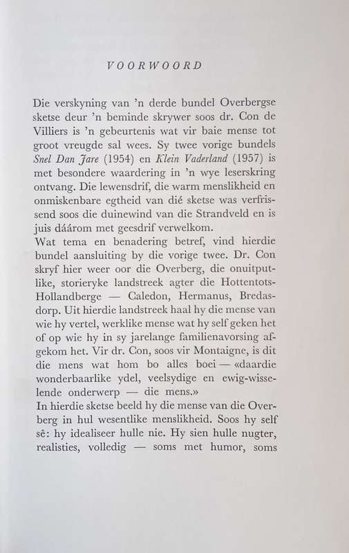 Overbergse Eergister [Afrikaans text] | C.G.S. de Villiers