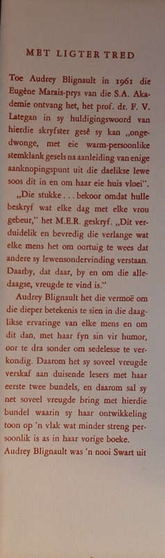 Met Ligter Tred [Afrikaans text] | Audrey Blignault