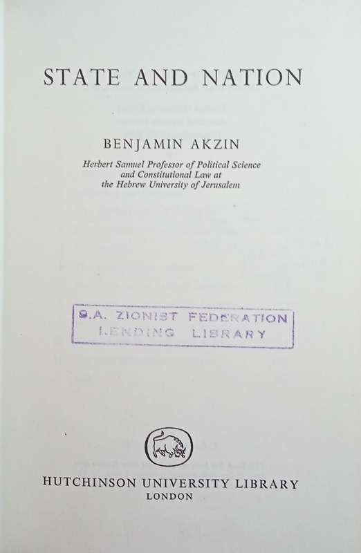 State and Nation | Benjamin Akzin