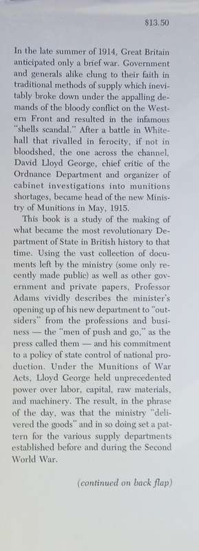 Arms and the Wizard: Lloyd George and the Ministry of Munitions 1915-1916 | R.J.Q. Adams