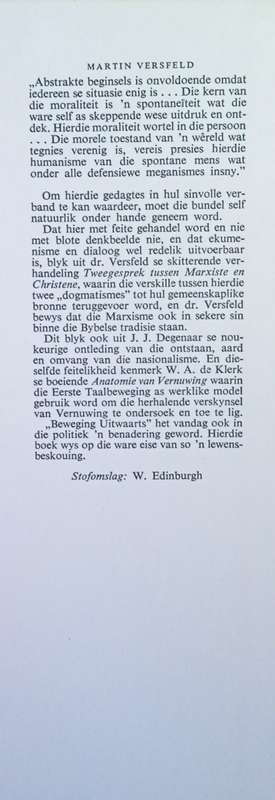Beweging Uitwaarts [Afrikaans text] | J.J. Degenaar, W.A. de Klerk, Martin Versveld