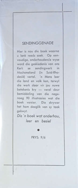 Sendinggenade in Mashonaland [Afrikaans text] | W.J. van der Merwe