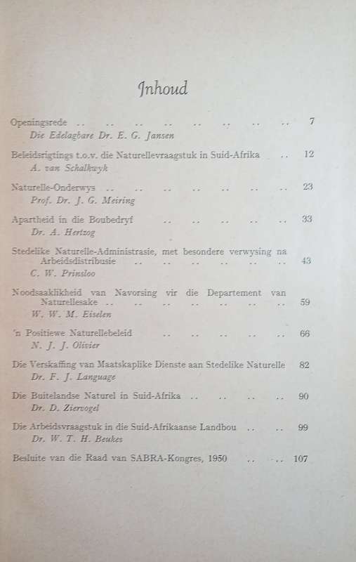 Die Naturellevraagstuk: Referate Gelewer op die Eerste Jaarvergadering van die Suid-Afrikaanse Bu...
