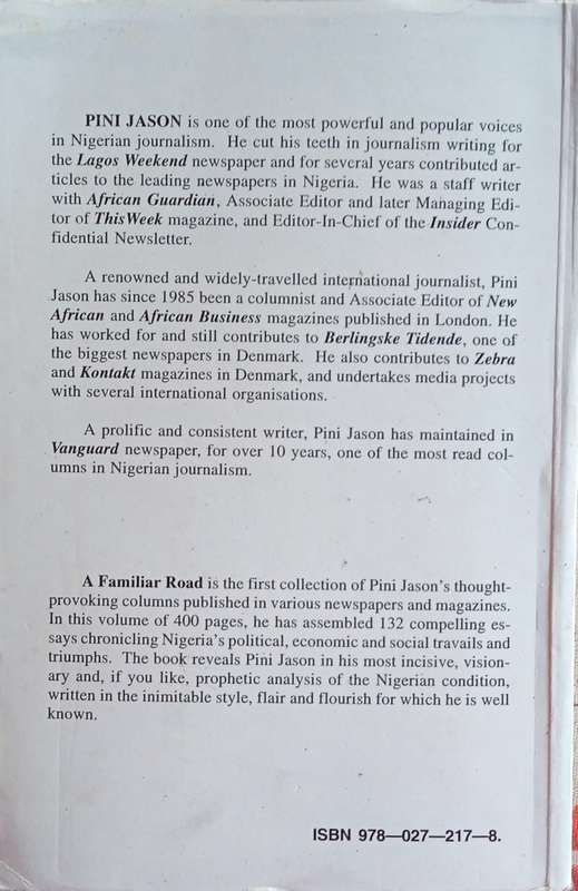 A Familiar Road: A Collection of Pini Jason's Most Provocative Essays [Inscribed] | Pini Jason