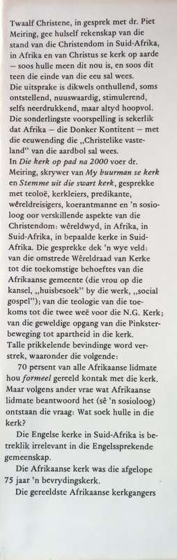 Die Kerk op Pad na 2000: Twaalf Gesprekke oor die Rol van die Kerk in die Laaste Kwart van die 20...