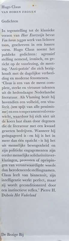 Van Horen Zeggen [Dutch] | Hugo Claus