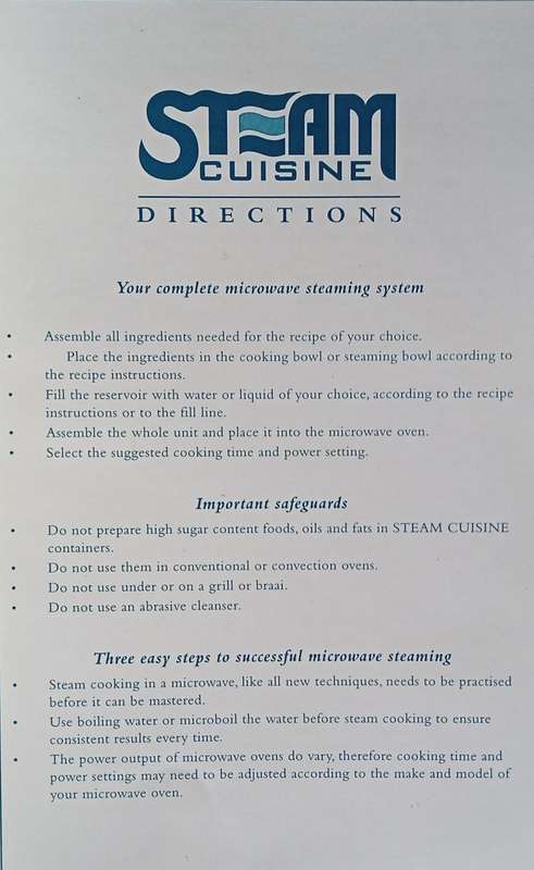Steam Cuisine Recipe Book | Ina Paarman