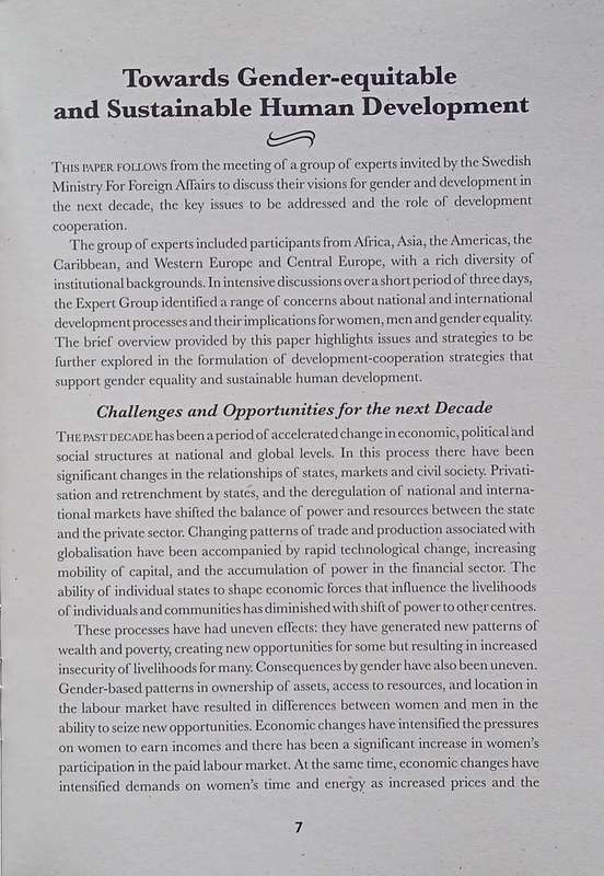 A Vision for Gender and Development
