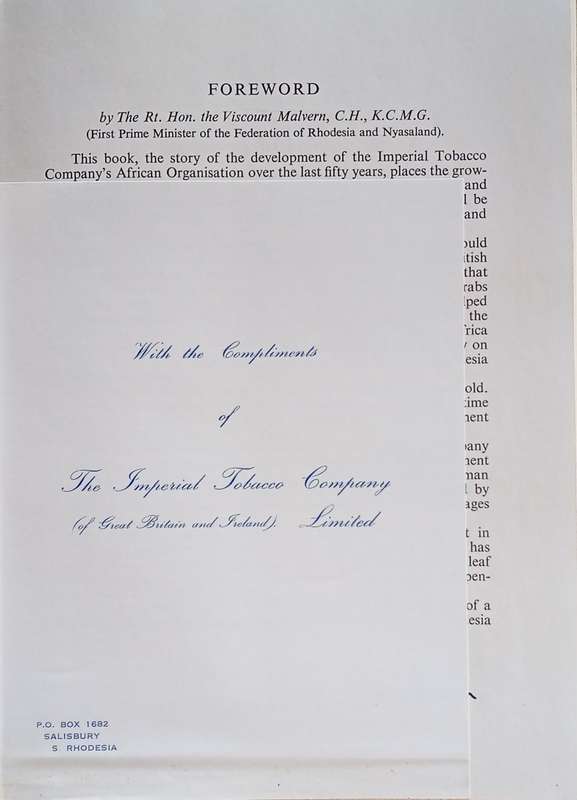 Fifty Years of Progress: The African Organisation of the Imperial Tobacco Company 1907-1957 | W. ...