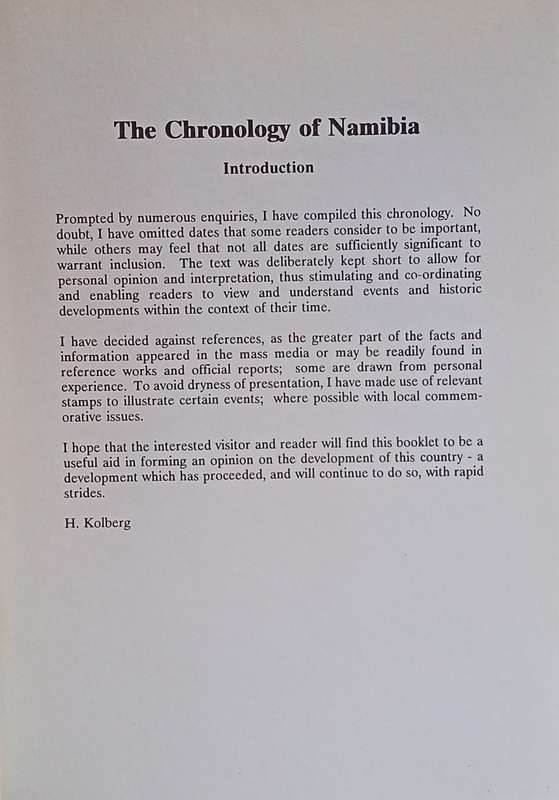 The Chronology of Namibia | Hermann Kolberg (comp.)