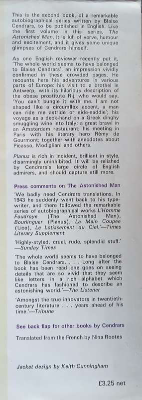 Planus [First English Edition] | Blaise Cendrars