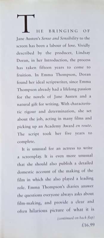 Jane Austen's Sense and Sensibility: The Screenplay & Diaries by Emma Thompson | Emma Thompson