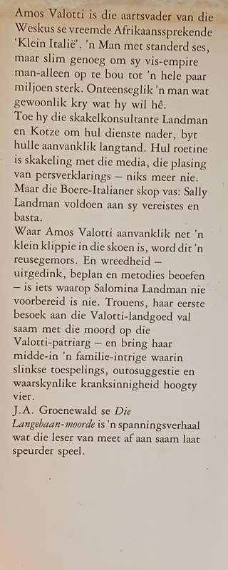 Die Langebaan-moorde [Afrikaans] | J.A. Groenewald