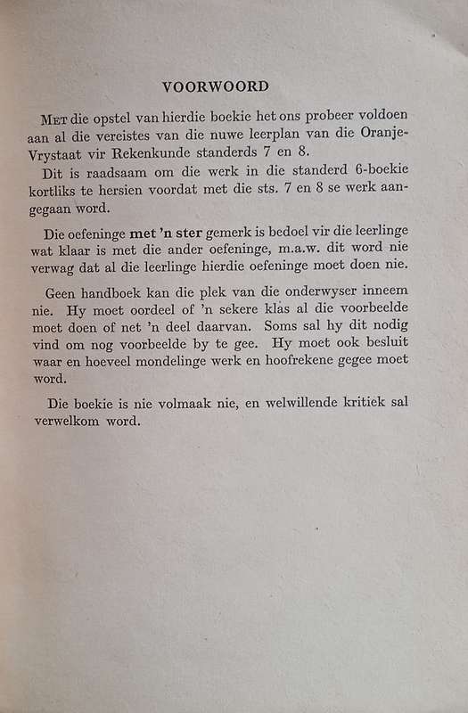 Rekenkunde vir Skole in die Oranje-Vrystaa: Desimale Muntestelsel Uitgawe. Standerds VII en VIII ...
