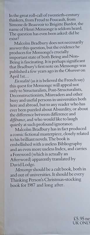 Mensonge | Malcolm Bradbury
