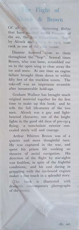 The Flight of Alcock & Brown 14-15 June 1919 [First edition] | Graham Wallace