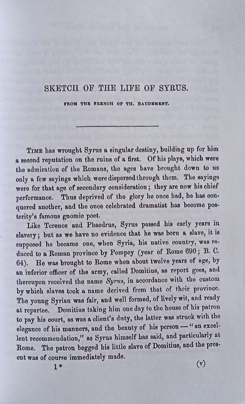 The Moral Sayings of Publius Syrus: A Roman Slave | Publius Syrus