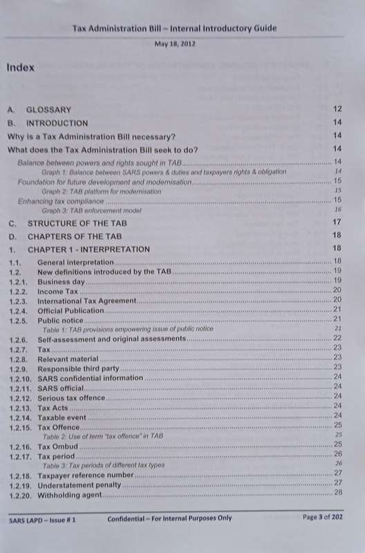 SARS Academy Tax Administration Act 28 of 2011: Legislation Overview July/August 2012