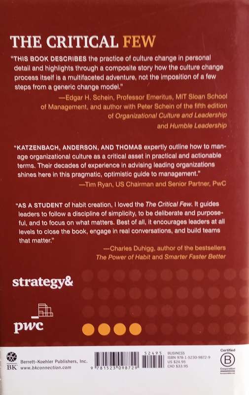 The Critical Few: Energize Your Company's Culture by Choosing What Really Matters | Jon Katzenbach