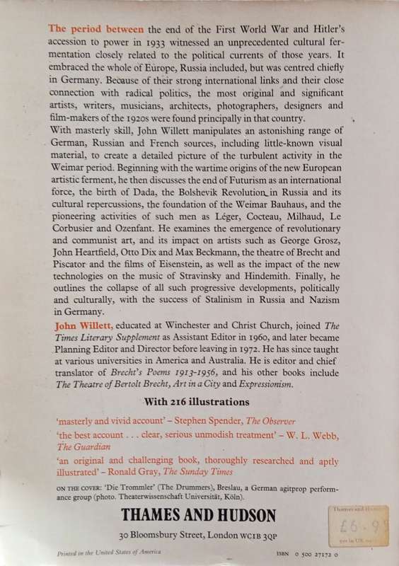 The New Sobriety: Art and Politics in the Weimar Period 1917-1933 | John Willett