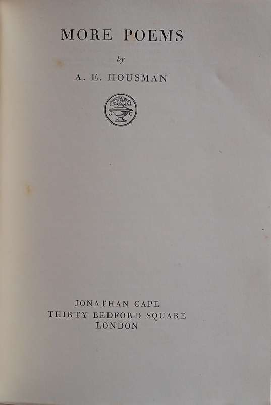 More Poems | A.E. Housman