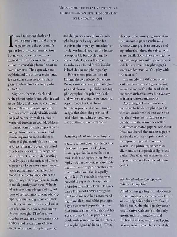 Casado & Stinehour on Uncoated Papers from Strathmore