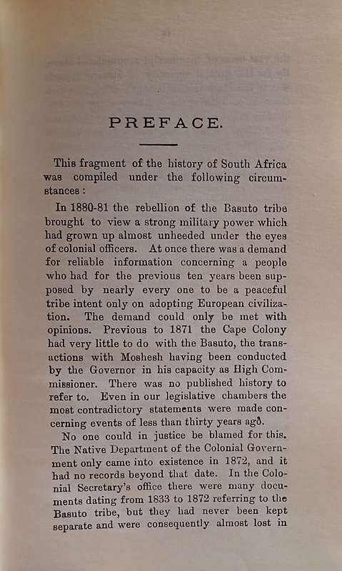 A Fragment of Basuto History 1854-1871 | George McCall Theal