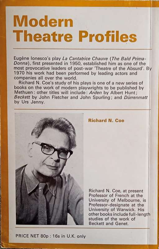 Ionesco: A Study of his Plays | Richard N. Coe