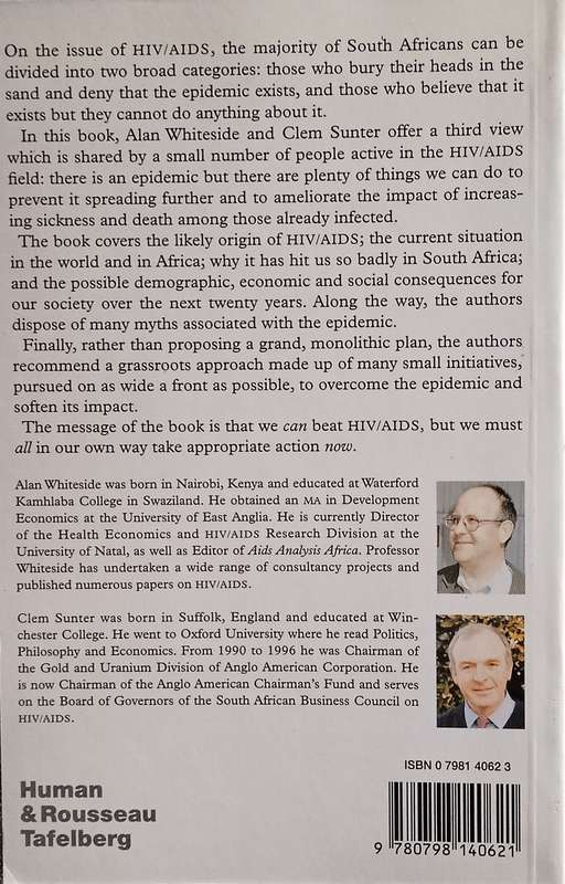 AIDS: The Challenge for South Africa {Signed by Clem Suntner] | Alan Whiteside and Clem Suntner
