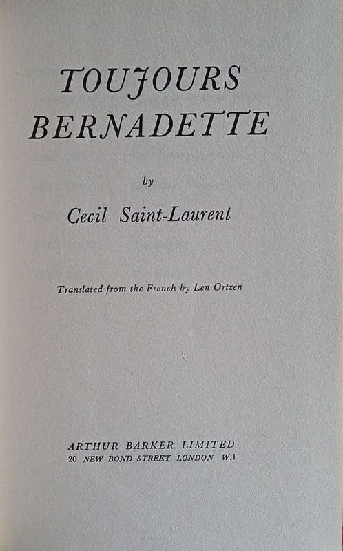 Toujours Bernadette | Cecil Saint-Laurent