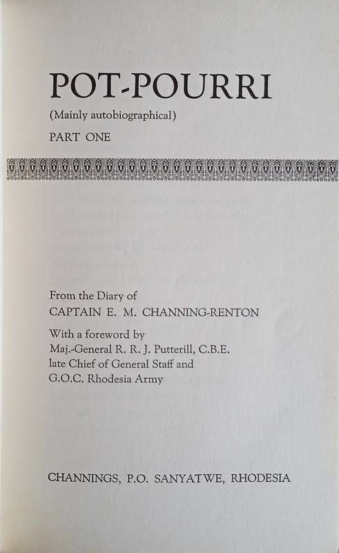 Pot-Pourri (2 Vols.) From the Diary of Captain E.M. Channing-Renton [Limited, numbered and signed...