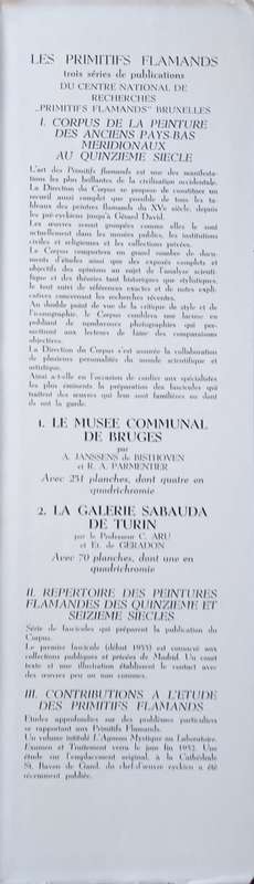 Les Primitifs Flamands [French] | C. Aru and ET. de Geradon