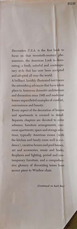 Decoration U.S.A.: A Unique Review in Pictures and Text of the Best in Contemporary Interior Desi...