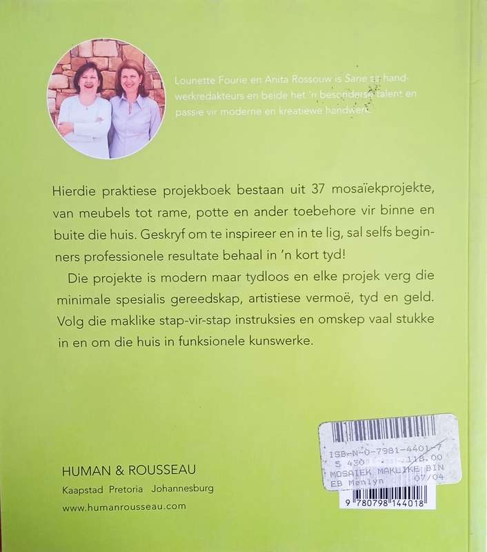 Mosaïek: Maklike Binne en Buite Naweekprojekte [Afrikaans] | Anita Rossouw & Lounette Fourie