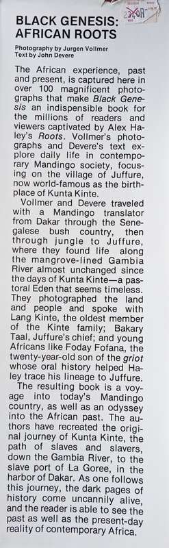 Black Genesis: African Roots | John Devere text, Jurgen Vollmer photographs