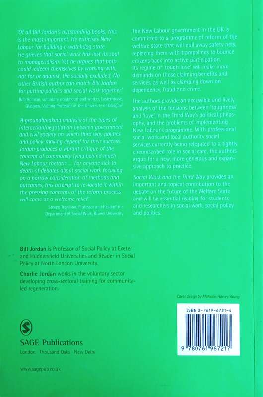 Social Work and the Third Way: Tough Love as Social Policy | Bill Jordan with Charlie Jordan