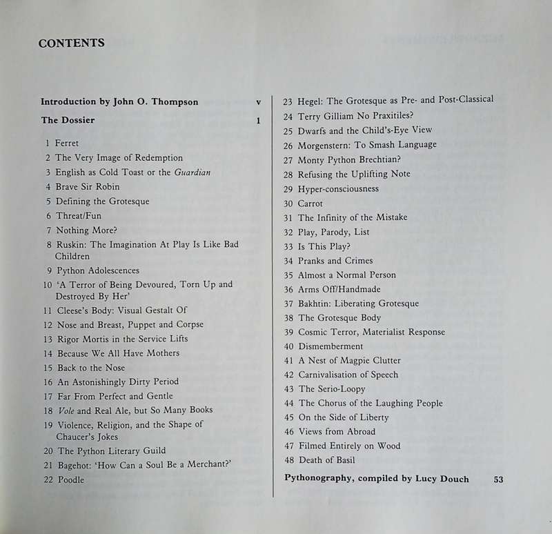 Monty Python Complete and Utter Theory of the Grotesque | John O. Thompson (ed.)