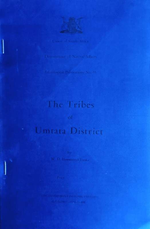 The Tribes of the Umtata District | W.D. Hammond-Tooke