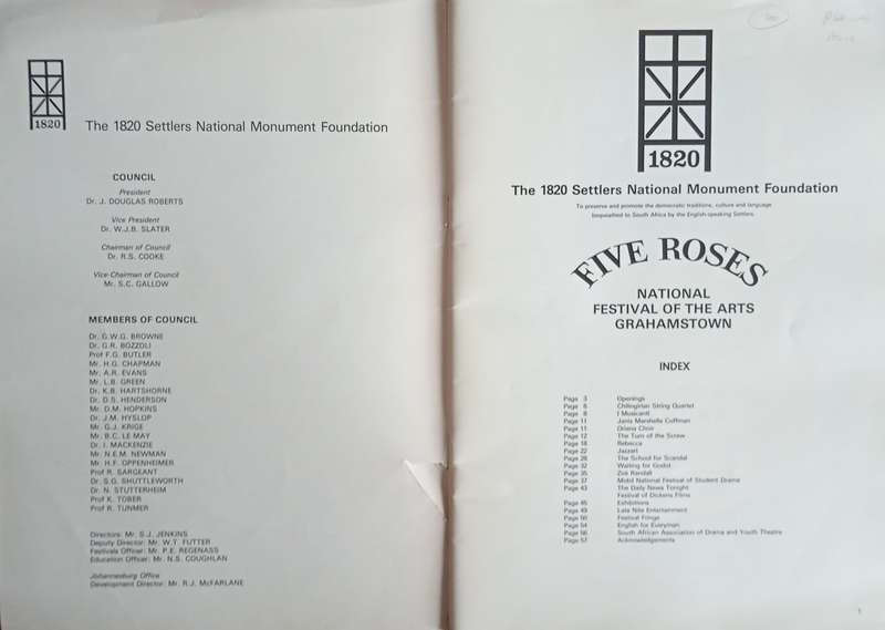 National Festival of the Arts, Grahamstown 5-12 July 1980
