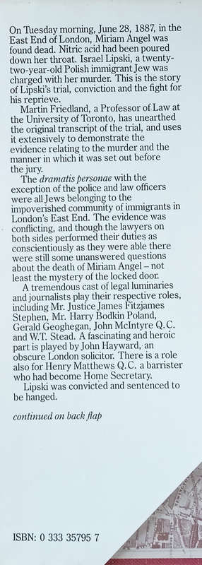 The Trials of Israel Lipski: A True Story of a Victorian Murder in the East End of London | Marti...