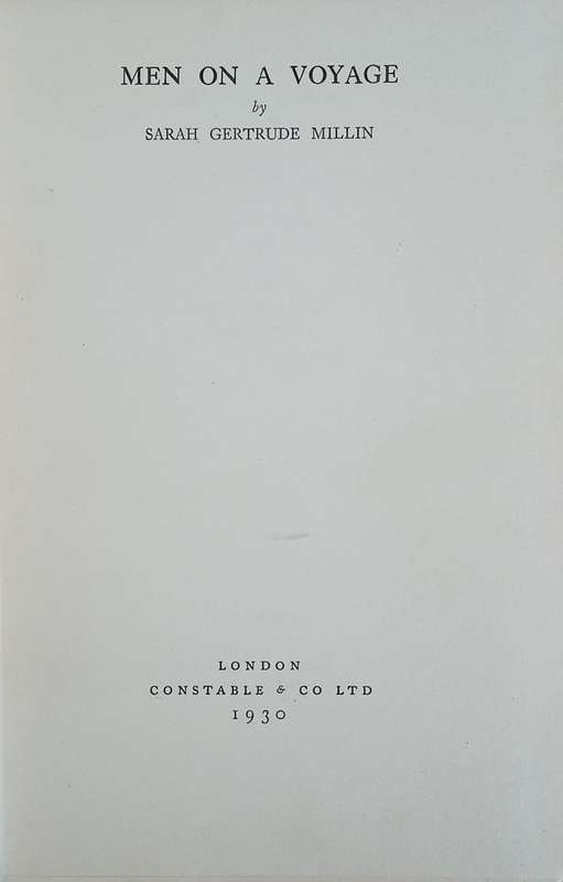 Men on a Voyage [First Edition] | Sarah Gertrude Millin