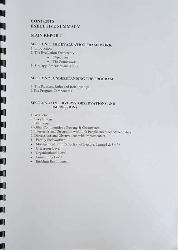 A Re Direng Family Based Pilot Project [Mid Term Evaluation of] | Kalavani Naidoo & Thapelo Joy Pelo