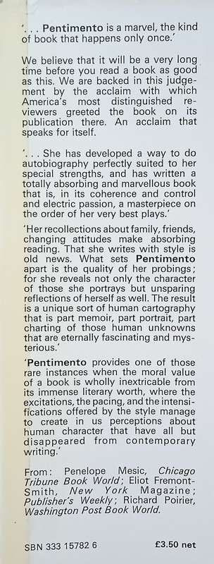 Pentimento [First Edition]| Lillian Hellman