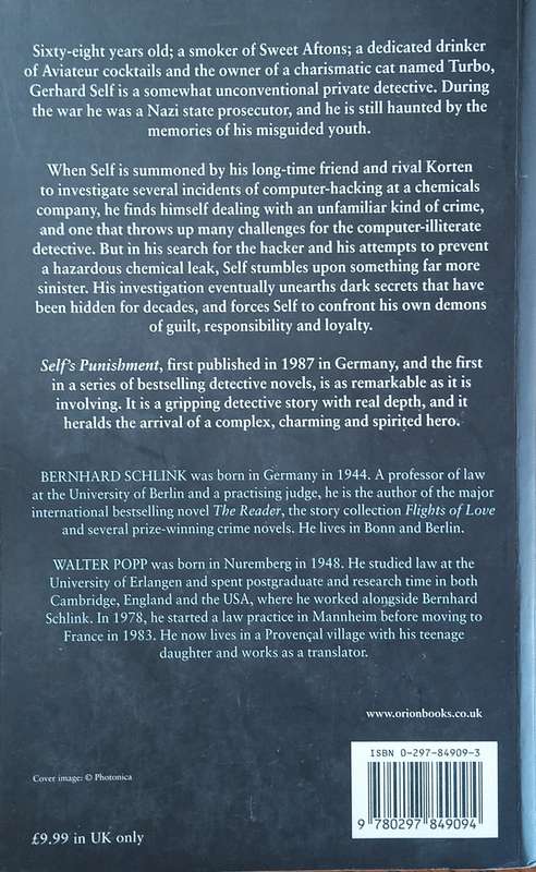 Self's Punishment | Bernhard Schlink and Walter Popp, writing as Thomas Richter